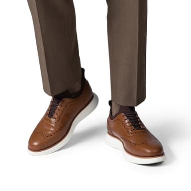 Bruno Marc Men's MaxFlex Dress Sneakers Oxfords Casual Wingtip Brogue Shoes,Size 8,Light Brown-Pu,SBOX2326M - Image 6