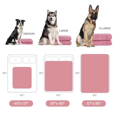 Luciphia Waterproof Dog Blanket for Medium Large Dogs Washable Bed Couch Protector Soft Fluffy 3D Heart Jacquard Pet Blanket with Sherpa Fleece Cozy Calming Throw Blankets, Pink 65x57 inch - Image 5