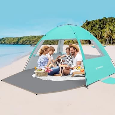 Venustas Beach Tent Sun Shelter for 3/4-5/6-7/8-10 Person, UPF 50+ UV Protection Beach Canopy, Lightweight and Easy Setup Cabana, Portable Beach Shade Tent - Image 7