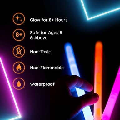 Glow Fever Glow in The Dark Sticks - 100 ct 6" Glow Sticks Bulk Party Pack with End Caps & Lanyards - Glow Party Favors for Concert, Festival, & Wedding Neon Light Sticks by Party Dragon, Green - Image 4