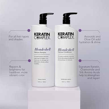 Keratin Complex - Blondeshell Debrass Shampoo & Conditioner Duo - 33.8 fl oz Each - Image 4