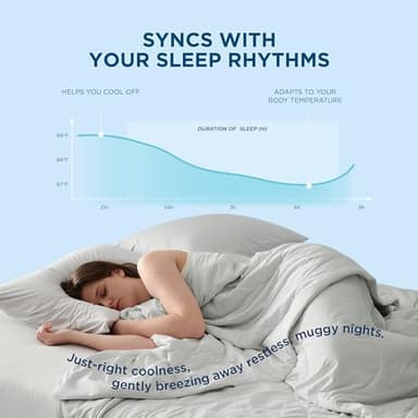 Bedsure Cooling Blankets for Hot Sleepers - Summer Blanket King Size, Cold and Lightweight Gift for Night Sweats, Ice Cooled Breathable Comforter for Bed and Couch, Grey, 104x90 Inches - Image 2