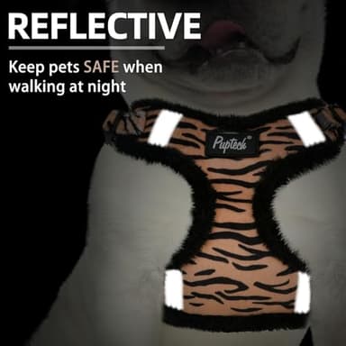 PUPTECK Dog Harness and Leash Set Medium Sized, Step in No Pull Adjustable Puppy Cat Harness Reflective Pet Vest - Image 4
