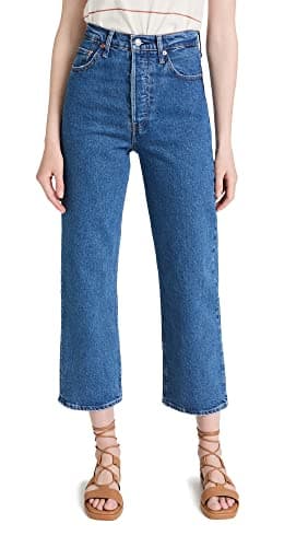 Levi's Women's Premium Ribcage Straight Ankle Jeans, Jazz Pop-Medium Indigo, 28 - Image 1