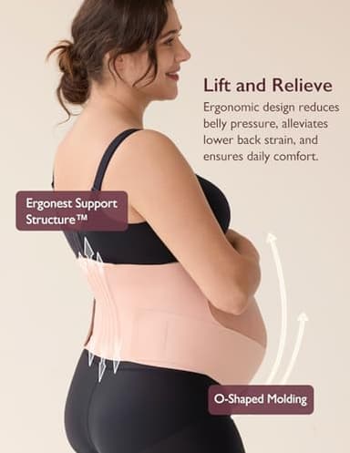 Momcozy Pregnancy Belly Band, CozySupport Ergonest Maternity Belly Band, Invisible Pregnancy Belt for Back, Abdomen, Waist - Image 3