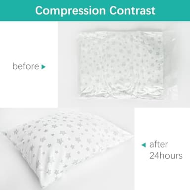 Toddler Pillow for Sleeping, Kid Pillows 14" x 19" for Small Travel Bed, Nap Pillow, Soft & Skin-Friendly Small Pillows for Sleeping, Toddler Use Only, Age 2 to 5 (Grey Star) - Image 3