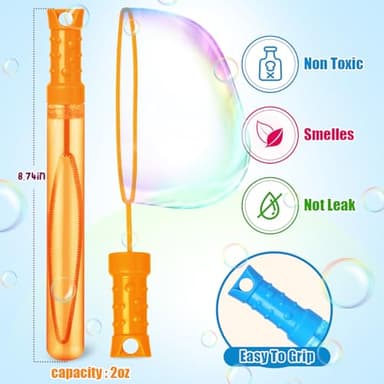 Bubble Wand, 48 Pcs Bubble Wands Bulk in 6 Colors, Bubble Party Favors for Kids, Summer Toys, Indoor Outdoor Activity, Themed Birthday, Wedding, for Girls & Boys - Image 4