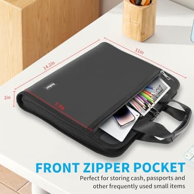 Andyer Accordion File Organizer with Lock, Fireproof Expanding File Folder with Tabs, 13 Pockets Important Document Organizer with Handle, Portable Paperwork Business Organizer, Letter/A4-Size (Black) - Image 5
