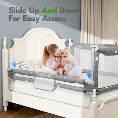FAMILL Bed Rail for Toddlers, Toddler Bed Rails, 2 Minutes Assembly Foldable Guard for Baby, Suitable for Queen/King/Full/Twin Size, Star, 54", 1 Side - Image 6