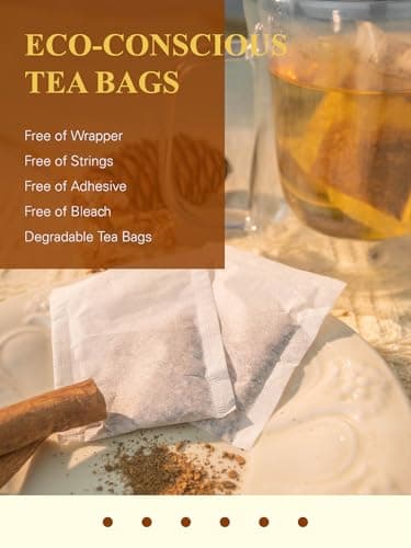 GLDNT Organic Cinnamon Tea Bags, Cinnamon Herbal Tea, Sweet & Slightly Spicy Flavor, Caffeine Free, 100 Count - Image 5