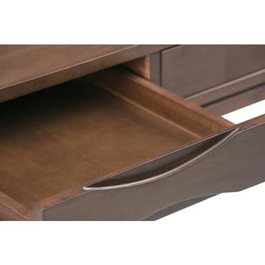 SIMPLIHOME Harper Desk - 60-Inch Wide Solid Hardwood Writing Desk in Walnut Brown, Mid-Century Modern Home Office Computer Table for Workspace or Study with 2 Drawers and Flip-Down Keyboard Tray - Image 10