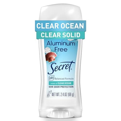 Secret Aluminum Free Deodorant for Women, 48hr Odor Protection, Free of Parabens Dyes Talc & Baking Soda, PH Balancing Minerals, Clear Gel, Clear Ocean Scent, 2.4 oz - Image 1