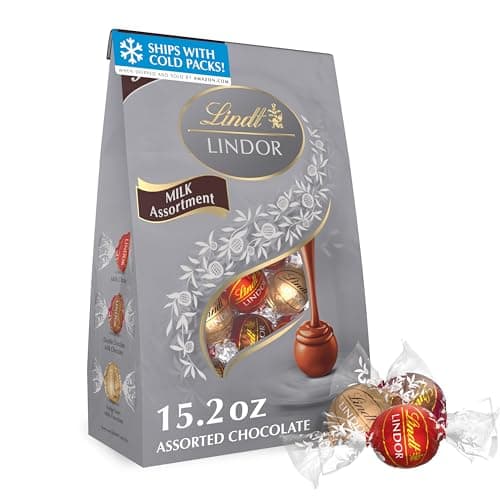 Lindt LINDOR Milk Assorted Chocolate Candy Truffles, Halloween Candy Variety Pack, 15.2 oz. Bag - Image 1