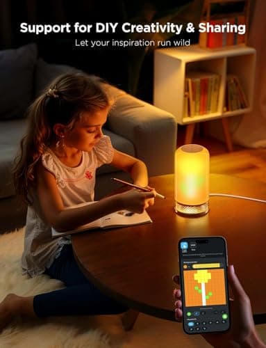 Govee RGBIC Smart Table Lamp 2, Touch Bedside Small Table Lamp Work with Matter, Alexa, LED Desk Lamp with 64 Scene Modes, Color Changing Lamp for Bedroom Living Room Dimmable Night Light(Corded) - Image 7