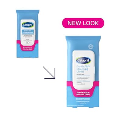 Cetaphil Face and Body Wipes, Gentle Skin Cleansing Cloths, 50 Count, Twin Pack, for Dry, Sensitive Skin, Flip Top Closure, Great for the Gym, Travel, in the Car, Hypoallergenic, Fragrance Free - Image 3
