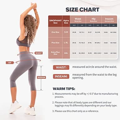 SINOPHANT High Waisted Leggings for Women - Full Length Capri Buttery Soft Yoga Pants for Workout Athletic(Capri Black,XXL) - Image 6