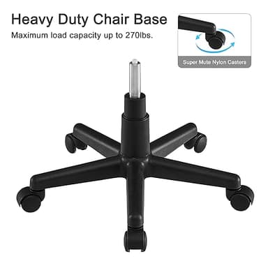 VECELO Modern Armless Home Office Desk Chair, 360°Rolling Swivel Adjustable Height for Make Up/Bed Room/Small Space, Linen Fabric - Image 6