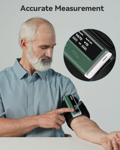 Checkme Blood Pressure Monitor for Home Use - Upper Arm Cuff, Bluetooth BP Machine, Accurate Readings in 30 sec, App Enabled for iOS & Android, Stores 50 BP Readings, Green - Image 2