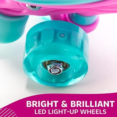 Xino Sports Adjustable Roller Skates for Girls - Fun Illuminating LED Light-Up Wheels, Comfortable Design for Indoor & Outdoor Use (Rainbow, Small - J10-J13) - Image 8