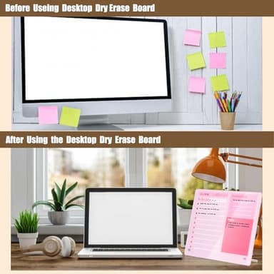Marribol Desktop Thickened Acrylic Dry Erase Board to do List Planner Board，15.7"x11.8"，Tabletop Whiteboard with Stand，Pink Office Supplie,Pink Dry Erase White Board for Office/Home/School - Image 3