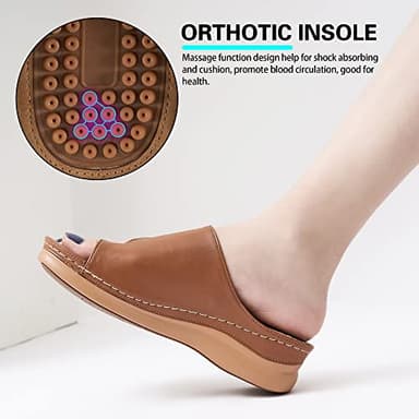 Aomigoct Sandals for Women Wedge Shoes: Comfortable Orthopedic Sandals Womens Dressy Summer Flip Flops Casual Walking Wedges - Image 4