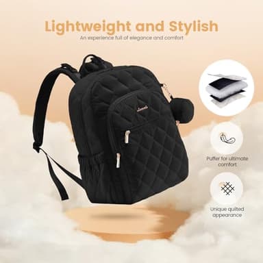 LOVEVOOK Diaper Bag Backpack,Puffer Quilted Baby Diaper Bag with Insulated Pockets,Travel Diaper Backpack for Boys Girls with Changing Pad,Water-Resistant Baby Bag for Mom Dad,Black - Image 4
