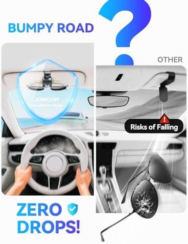 JOYROOM Sunglasses Holder for Car Visor, 2025 Upgrade Magnetic Glasses Car Holder, Universal Fits Leather Eyeglasses Clip Compatible with All Glasses, One-Handed Operation - Image 6