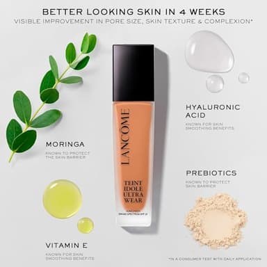 Lancôme Teint Idole Ultra Wear Natural Matte Foundation- Longwear, Medium-Full Coverage, Natural Finish, Waterproof & Hydrating - 250W (Light to Medium Skin with Warm/Peachy Undertones), 1 Fl Oz - Image 4