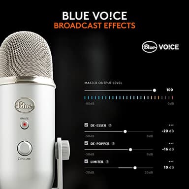 Logitech Creators Blue Yeti USB Microphone for Gaming, Streaming, Podcast, YouTube, Discord, PC, Studio Sound, Plug & Play-Silver - Image 4
