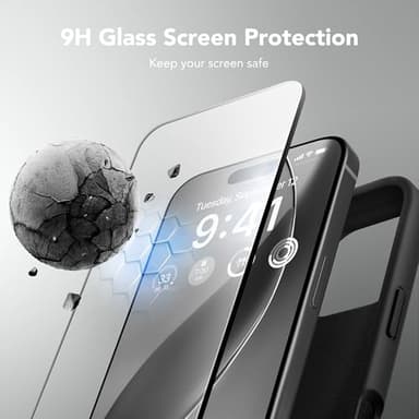 GONEZ Magnetic for iPhone 16 Pro Case, Compatible with MagSafe, [Screen Protector + Camera Lens Protector], Silicone Shockproof Anti-Scratch Protective Phone Case 6.3 inch, Black - Image 5