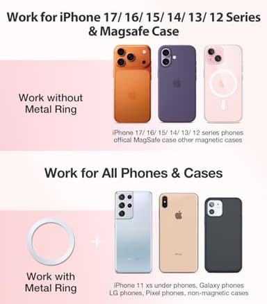 VICSEED for MagSafe Car Mount [Upgraded Strongest Magnet Power] Magnetic Phone Holder for Car Vent 360 Adjustable Magnetic Car Phone Holder Mount for iPhone 15 14 13 12 Pro Max Plus Mini, Pink - Image 4