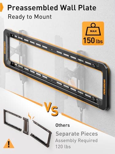 Perlegear Advanced Tilt TV Wall Mount, Pre-Assembled Tv Mount for Most 42-90 inch TVs up to 150 lbs, 6-inch Arm Extension, 15° Full Tilt, Fits 24″/16″ Wood Studs, Max VESA 600x400mm - Image 3