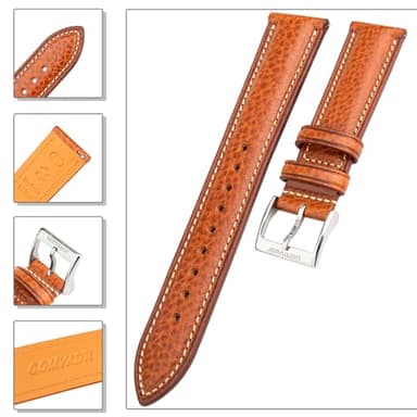 Gomvadr Italian Leather Watch Band Tuscany Vegetable-Tanned Genuine Leather Strap,18mm 19mm 20mm 21mm 22mm XL XXL Replacement Watch Straps for Men and Women(20mm) - Image 5
