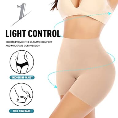 Seamless Shaping Boyshorts Panties for Women Tummy Control Shapewear Under Dress Slip Shorts Underwear (Long Beige-2,XL) - Image 3