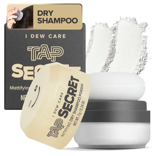 I DEW CARE Tap Secret Dry Shampoo Powder with Biotin - Tap Secret Original | Strengthening & Volumizing, Refillable, Travel size, Non-aerosol, Brunette, Korean Ginseng, Dry Shampoo for Women, 0.24 Oz - Image 1