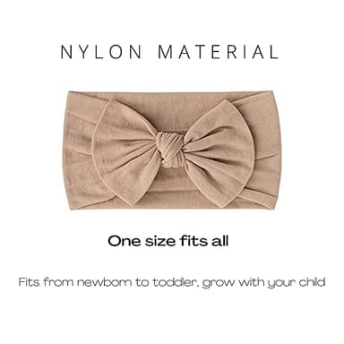 Prohouse 20PCS Baby Nylon Headbands Hairbands Hair Bow Elastics for Baby Girls Newborn Infant Toddlers Kids(Clay) - Image 2