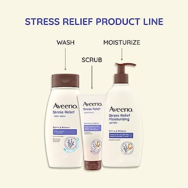 Aveeno Stress Relief Moisturizing Body Lotion with Lavender Scent, Natural Oatmeal to Calm & Relax, Non-Greasy Daily Stress Relief Lotion, 18 fl. oz (Pack of 3) - Image 6