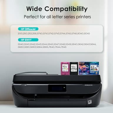 Eco Victor 62XL Ink Cartridges Black and Color Remanufactured Replacement for HP Ink 62 HP62XL Combo Pack Compatible Envy 5540 5640 5660 5665 7640 7645 OfficeJet 5740 5741 8040 200 250 Mobile Printer - Image 2