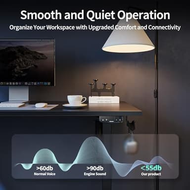 Agilestic Electric Standing Desk, 48 x 24 Inches Height Adjustable Desk, Sit Stand up for Work Office Home, Ergonomic Rising Gaming Computer Table with Memory Preset, Black - Image 7