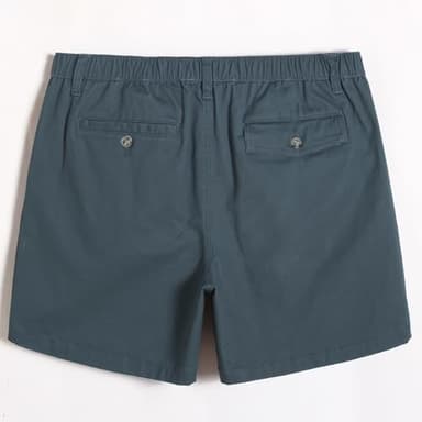 maamgic Men's Classic-fit 5.5" Cotton Casual Shorts Elastic Waistband with Multi-Pocket Daily Wear Walking Summer Outfit Cyan Grey 31 - Image 7