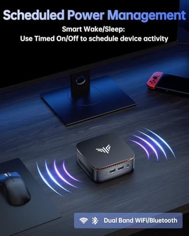 KAMRUI Mini PC, Essenx E1 Desktop Computer N95(up to 3.4GHz) Mini Computers 16GB RAM 512GB SSD Micro PC, Mini Tower Desktop PC Support 4K HDMI, Dual WiFi, BT4.2 for Business Home Office - Image 9