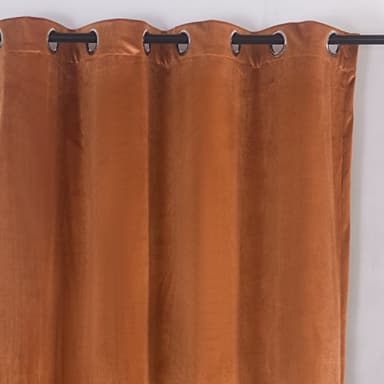 Cherry Home Super Soft Rustic Velvet Pumpkin Orange Blackout Drapes Room Darkening Curtains Panel Grommet Drapery 52 by 120-Inch Caramel Cafe(2 Panels) with Matching Tiebacks - Image 3