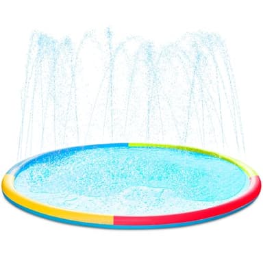 SLOOSH Non-Slip Splash Pad Sprinkler - Outdoor Water Play Toys Backyard Fountain Mat for Toddlers Kids Dogs, Thickened Sprinkler Outside Pool Party Durable for Girls Boys Pets (120in, Multicolor) - Image 8