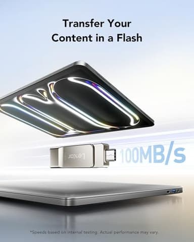 Lexar D40E 128GB Dual USB 3.2 Gen 1 Type-C Jump Drive, USB-C Flash Metal Housing Swivel Design Thumb Drive - Image 5