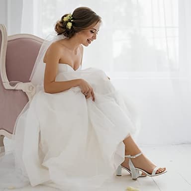 DREAM PAIRS Women's Chunk Low Heel Pump Sandals,Size 7.5W,Silver-Glitter,CHUNK - Image 6
