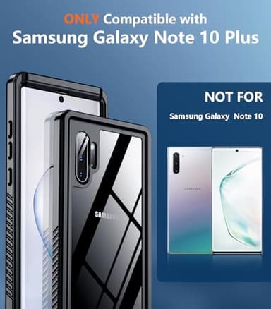 Temdan for Samsung Galaxy Note 10 Plus Case Waterproof, [Military-Grade Drop Protection] [IP68 Underwater] Full Body Heavy Duty Rugged Shock-Proof Case for Note 10 Plus 6.8''-Black - Image 7