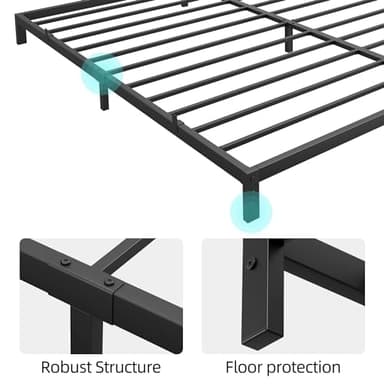 GAOMON 6 Inch Queen Bed Frame, Low Profile Queen Metal Platform Bed Frame Support Mattress Foundation, Noise Free, Easy Assembly, Black - Image 6