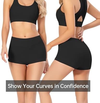 Migbean Womens Seamless Boy Shorts Underwear Soft Stretch Boxer Shorts Briefs No Show Panties 2 Packs Black Grey - Image 7