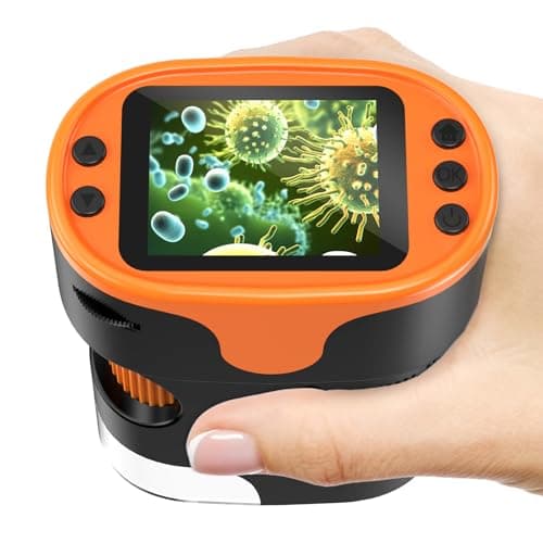 1000X Handheld Microscope for Kids 4K 2.0" Screen Rechargeable Mini Pocket Digital Microscopes w/Slides Kit Portable Edu Gift Age 4-6 8-12 Children Students - Image 1