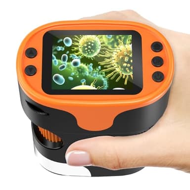 1000X Handheld Microscope for Kids 4K 2.0" Screen Rechargeable Mini Pocket Digital Microscopes w/Slides Kit Portable Edu Gift Age 4-6 8-12 Children Students - Image 1
